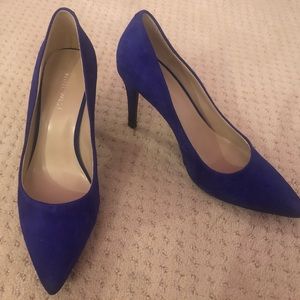 Nine West blue suede heels 👠